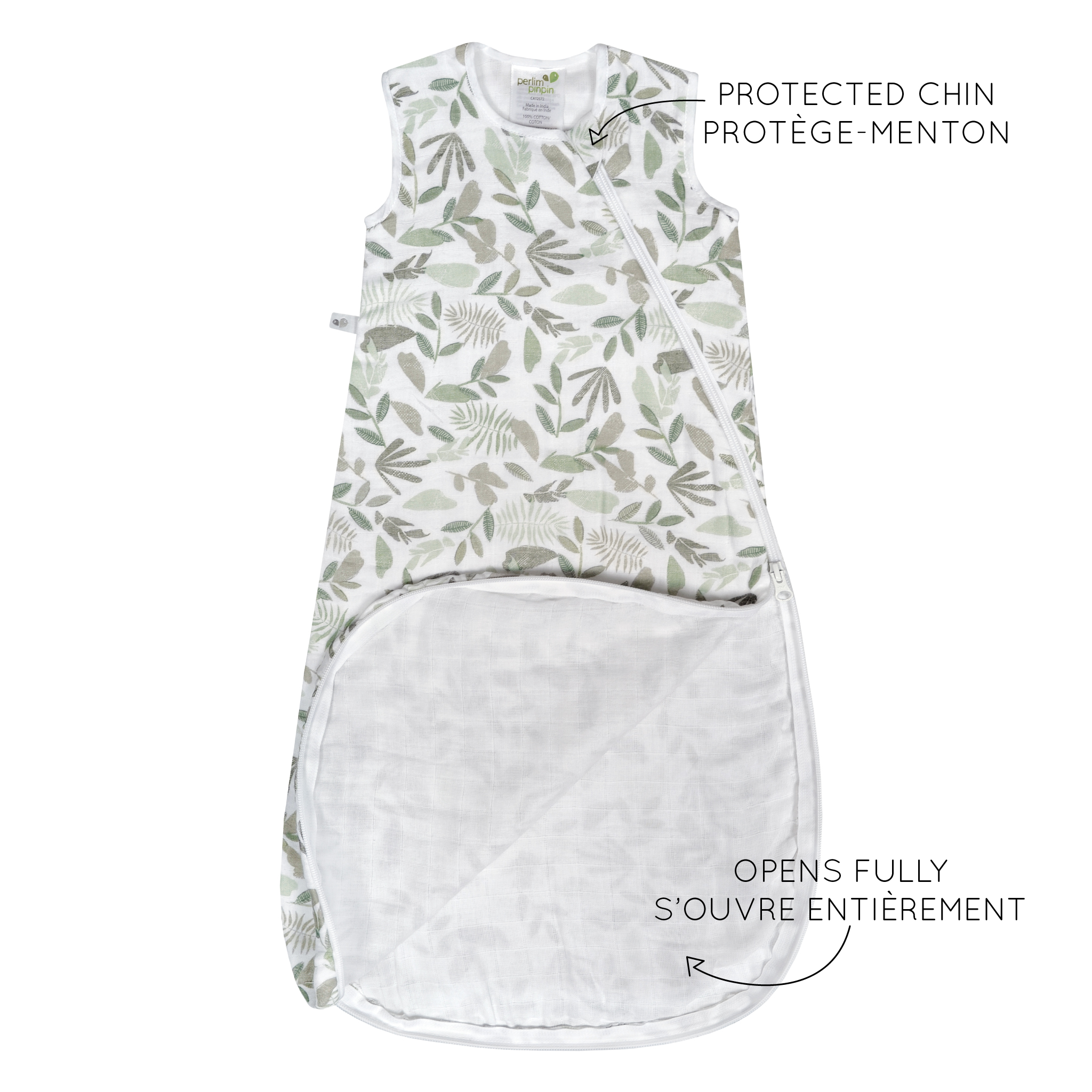 Perlimpinpin Muslin Nap Bag Green Leaves - Image 2