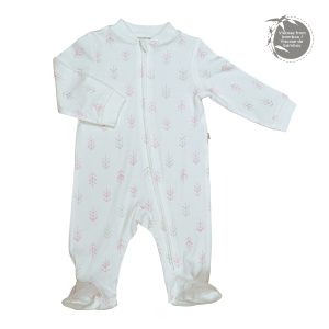 Perlimpinpin Bamboo Pajama Pink/Grey Arrows