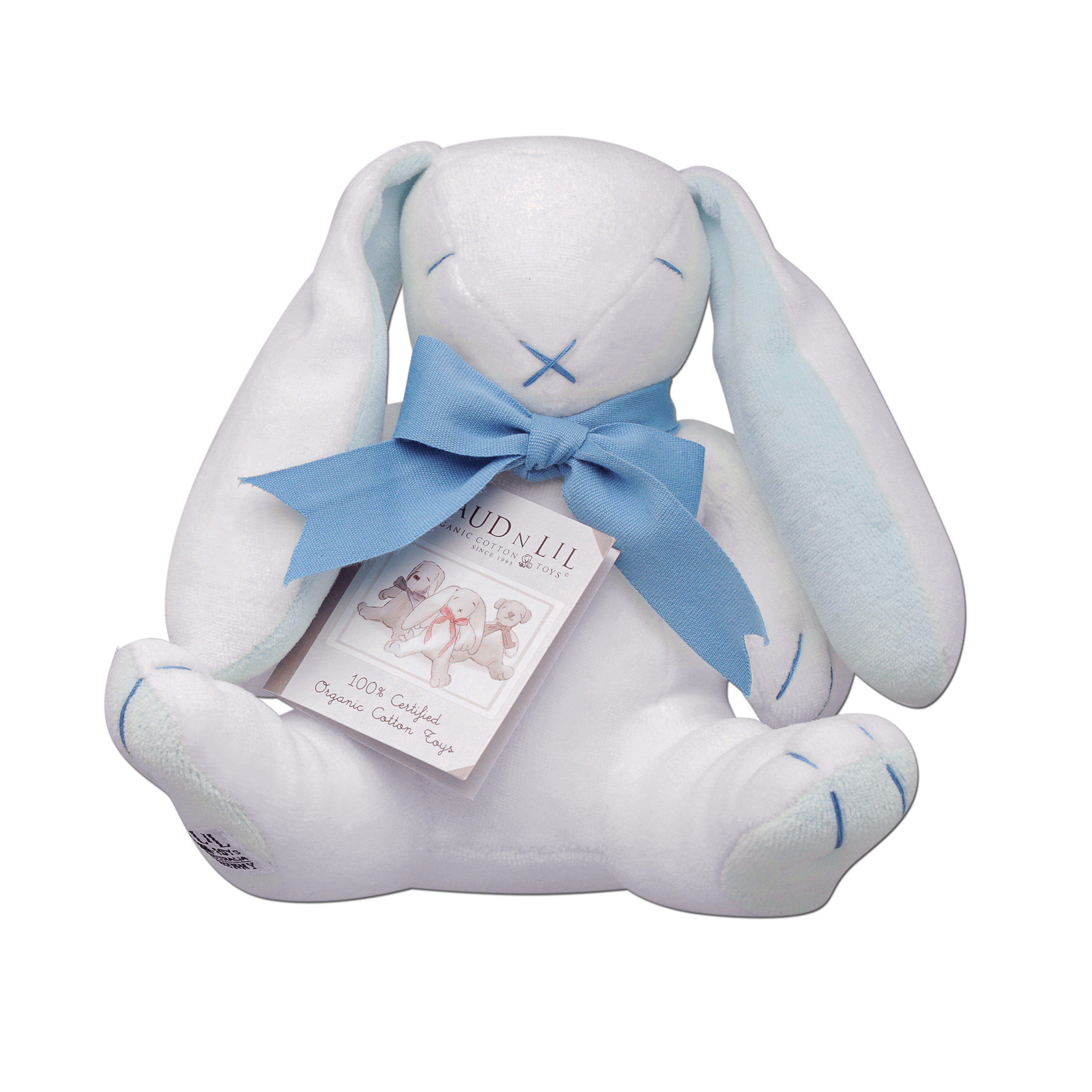 Maud N Lil Oscar the Bunny Soft Toy - Blue - Image 4
