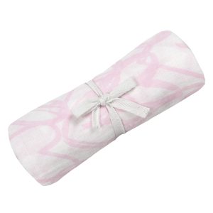 Perlimpinpin Muslin Swaddle - Pink Hearts