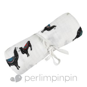 Perlimpinpin Muslin Swaddle - Llamas