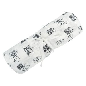 Perlimpinpin Muslin Swaddle - House & Trees