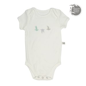 Perlimpinpin Bamboo Onesie Ivory with Birds